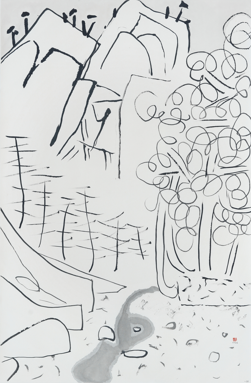 장병언, structure landscape 039, ink_on_paper, painting, 2026